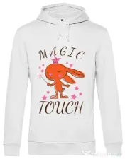 Hoodie barbat cu gluga Magic touch Alb