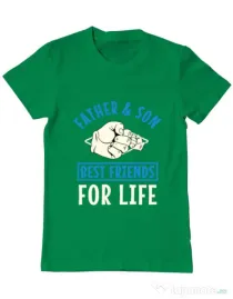 Tricou ADLER barbat Father and son Verde mediu