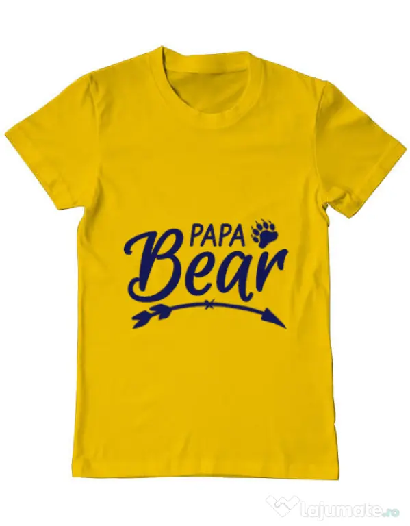 Tricou ADLER barbat Papa bear Galben