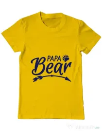 Tricou ADLER barbat Papa bear Galben