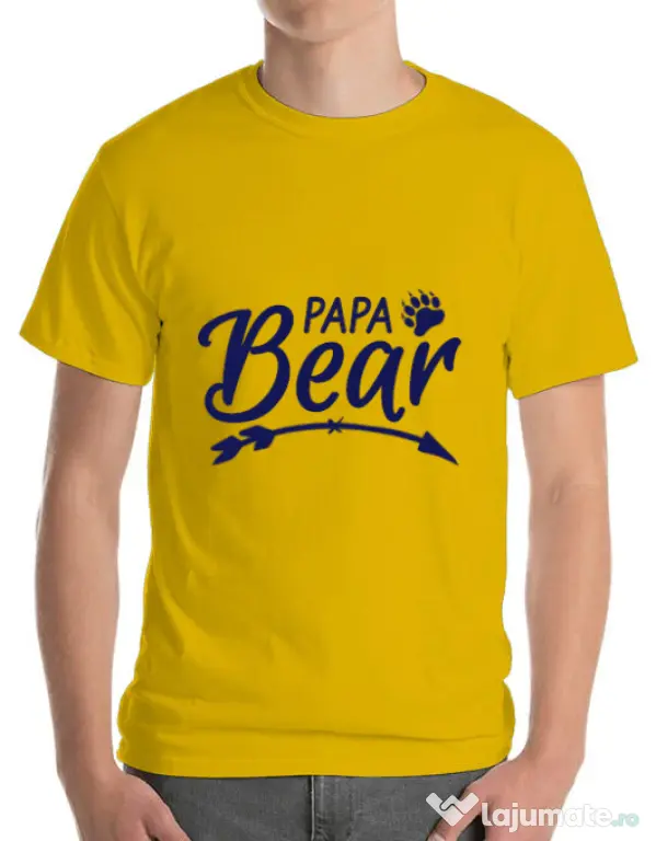 Tricou ADLER barbat Papa bear Galben