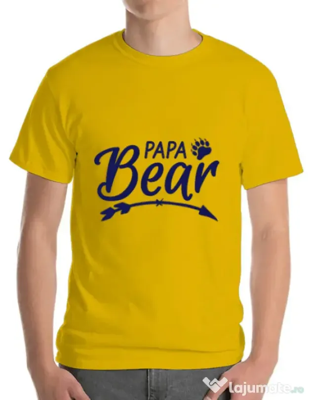 Tricou ADLER barbat Papa bear Galben