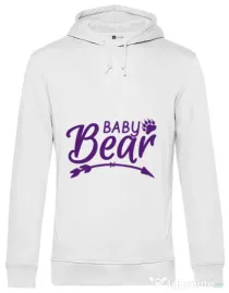 Hoodie barbat cu gluga Baby bear Alb