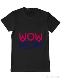 Tricou ADLER barbat Wow mom Negru