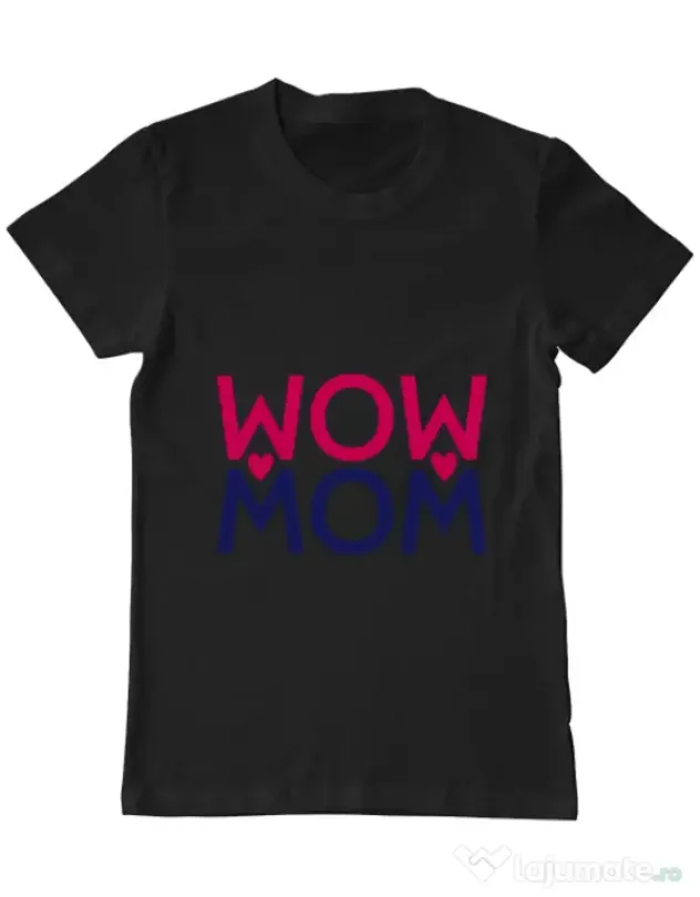 Tricou ADLER barbat Wow mom Negru