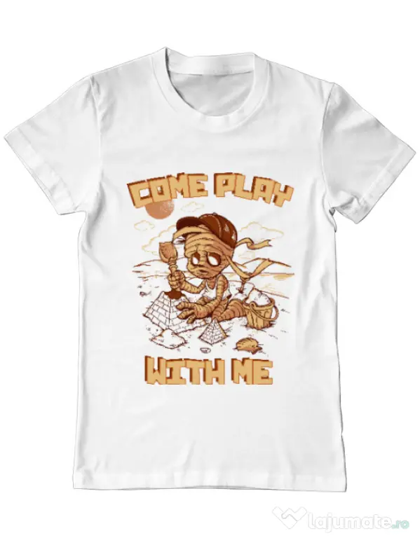 Tricou ADLER barbat Come play with me Alb