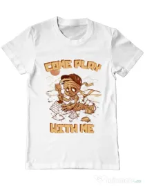 Tricou ADLER barbat Come play with me Alb