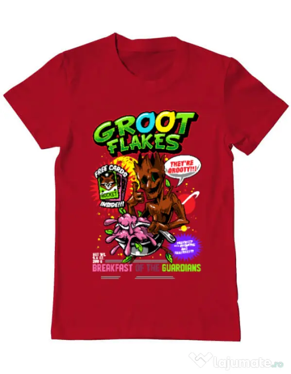 Tricou ADLER barbat Groot flakes Rosu