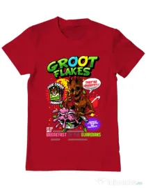 Tricou ADLER barbat Groot flakes Rosu