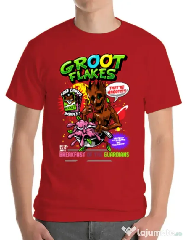 Tricou ADLER barbat Groot flakes Rosu