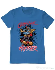 Tricou ADLER barbat Original hipster Albastru azuriu