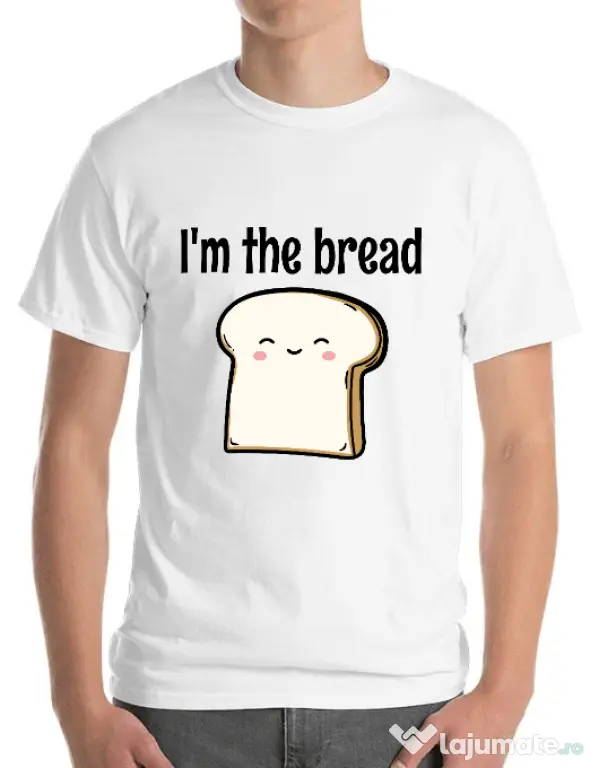 Tricou ADLER barbat I am the bread Alb