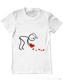 Tricou ADLER barbat Dovezi de dragoste 2 Alb