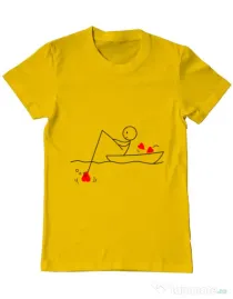 Tricou ADLER barbat Fishing for love 1 Galben