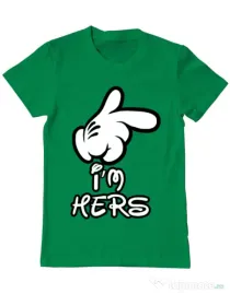 Tricou ADLER barbat I am hers Verde mediu