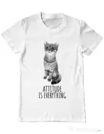 Tricou ADLER barbat Attitude is everything Alb