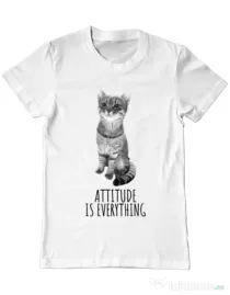 Tricou ADLER barbat Attitude is everything Alb