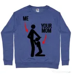 Bluza ADLER barbat Me your mom Albastru melanj
