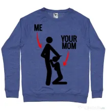 Bluza ADLER barbat Me your mom Albastru melanj