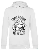 Hoodie barbat cu gluga Body of a god Alb