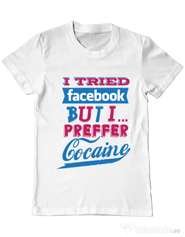 Tricou ADLER barbat I tried Bacebook Alb