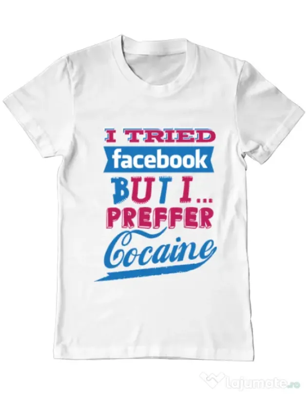 Tricou ADLER barbat I tried Bacebook Alb