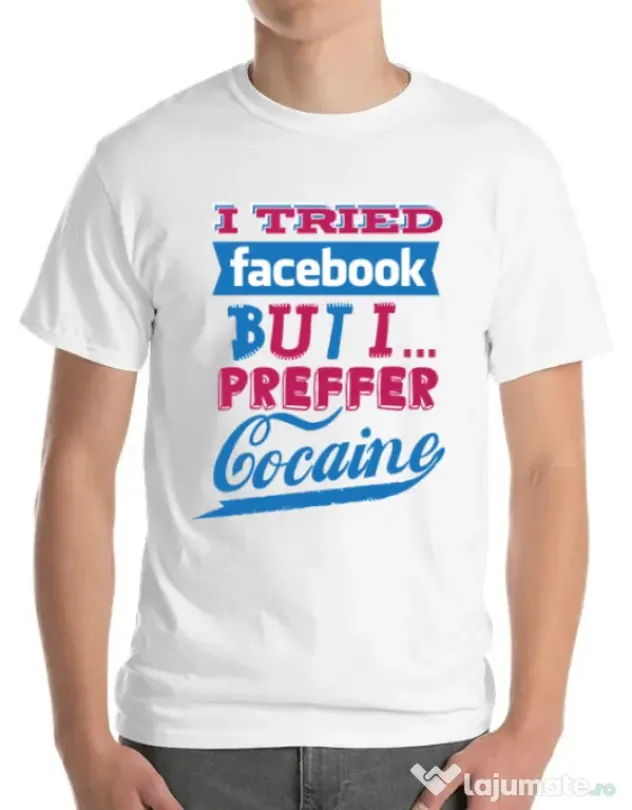 Tricou ADLER barbat I tried Bacebook Alb