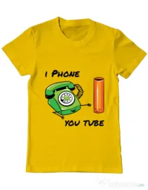Tricou ADLER barbat Iphone youtube Galben