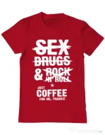 Tricou ADLER barbat Just coffee for me Rosu