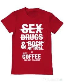 Tricou ADLER barbat Just coffee for me Rosu
