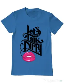 Tricou ADLER barbat Lets talk dirty Albastru azuriu