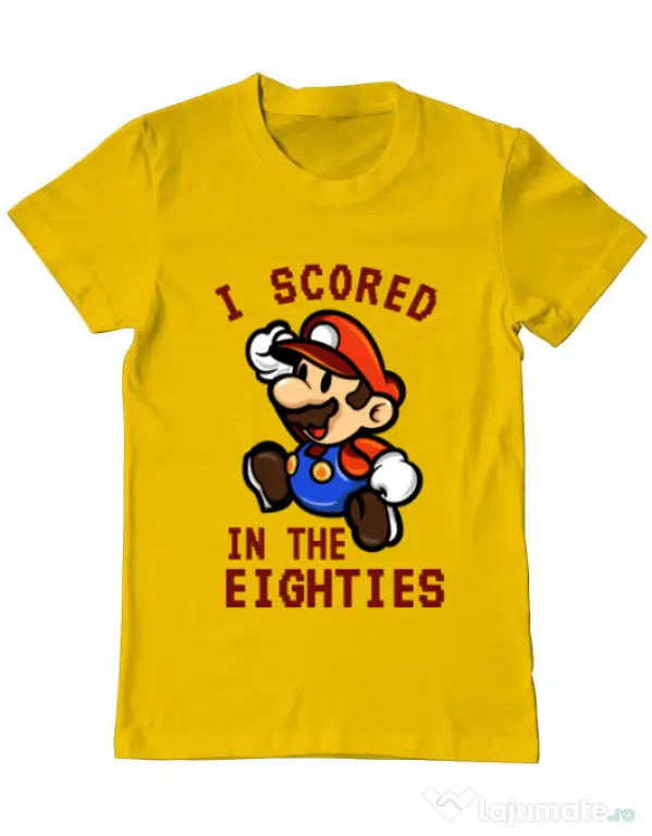 Tricou ADLER barbat I scored in the eighties Galben