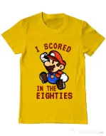 Tricou ADLER barbat I scored in the eighties Galben