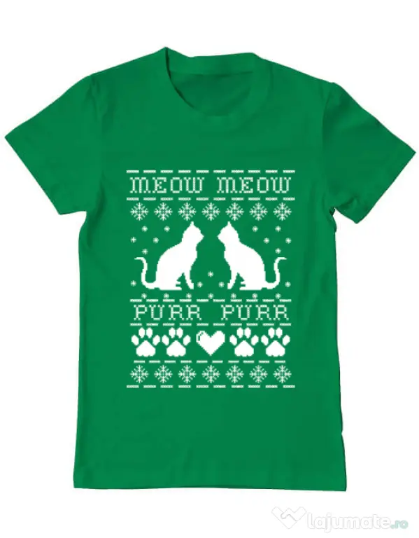 Tricou ADLER barbat Meow purr Verde mediu