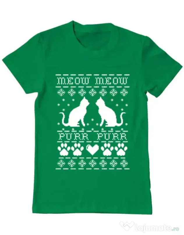 Tricou ADLER barbat Meow purr Verde mediu