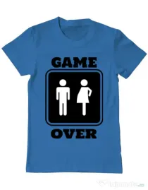 Tricou ADLER barbat Game over pregnant Albastru azuriu