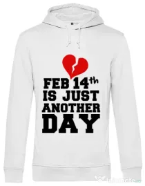 Hoodie barbat cu gluga 14 Februarie Alb