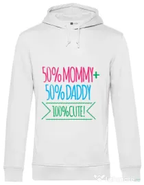 Hoodie barbat cu gluga 100 Cute Alb