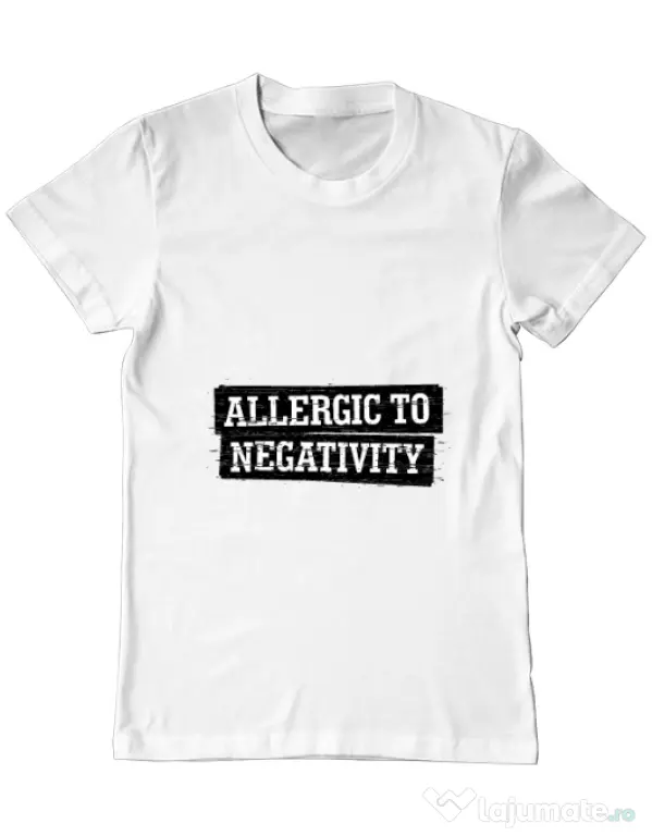 Tricou ADLER barbat Allergic to negativity Alb