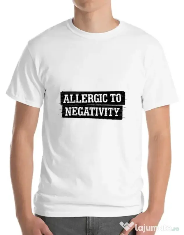 Tricou ADLER barbat Allergic to negativity Alb