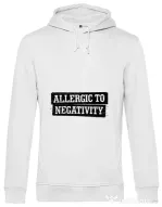 Hoodie barbat cu gluga Allergic to negativity Alb