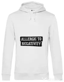 Hoodie barbat cu gluga Allergic to negativity Alb