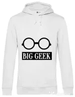 Hoodie barbat cu gluga Big geek Alb