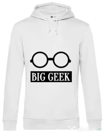 Hoodie barbat cu gluga Big geek Alb