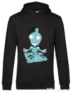 Hoodie barbat cu gluga Dj robot Negru