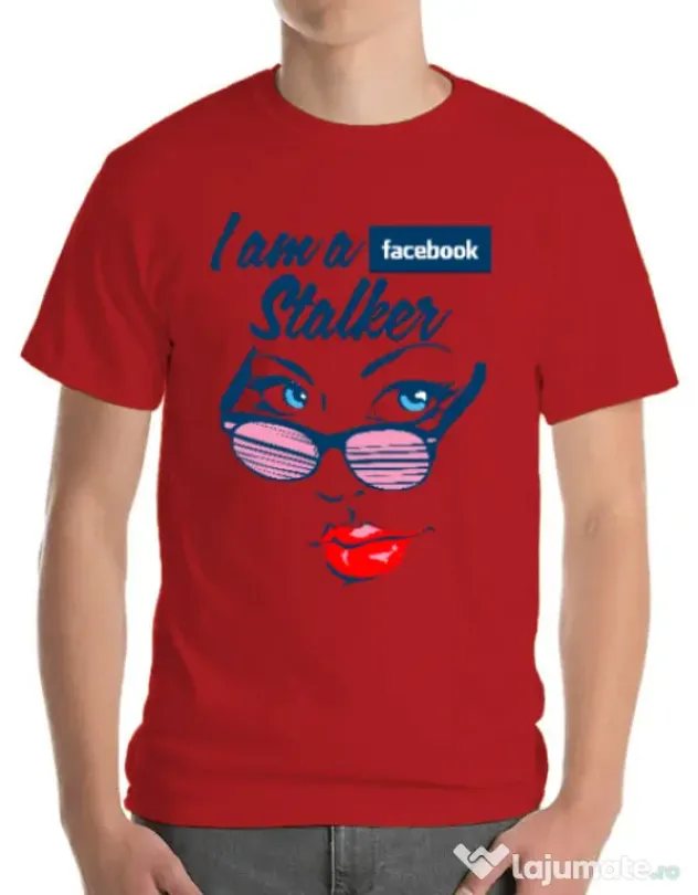Tricou ADLER barbat Facebook stalker Rosu