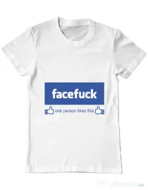 Tricou ADLER barbat Facefuck Alb