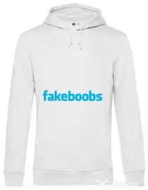 Hoodie barbat cu gluga Fakeboobs Alb