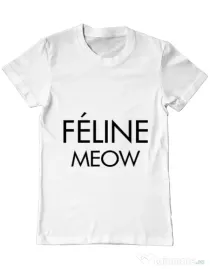 Tricou ADLER barbat Feline meow Alb
