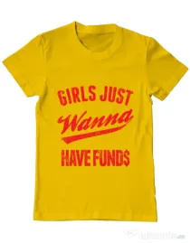 Tricou ADLER barbat Girls wanna have funds Galben